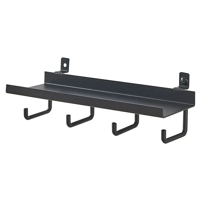 Millex Ablagekonsole - L x B x H: 7,2 x 20 x 6,7 cm, Passend für: Akustikpaneele, Montageart: Einhängen - Metallregal mit Haken zur Aufbewahrung und Organisation. Das Regal ist robust und bietet praktischen Stauraum für verschiedene Gegenstände.