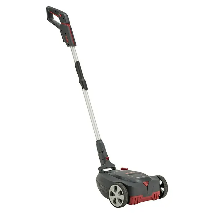 AL-KO 18V/36V Akku-Rasenmäher 22.6 - 18 V - 36 V, 1 Akku, 2,5 Ah, Schnittbreite: 22 cm - Abbildung eines AL-KO Rasenlüfters mit Teleskopstiel, ideal für die Rasenpflege. Kompakt und benutzerfreundlich gestaltet.