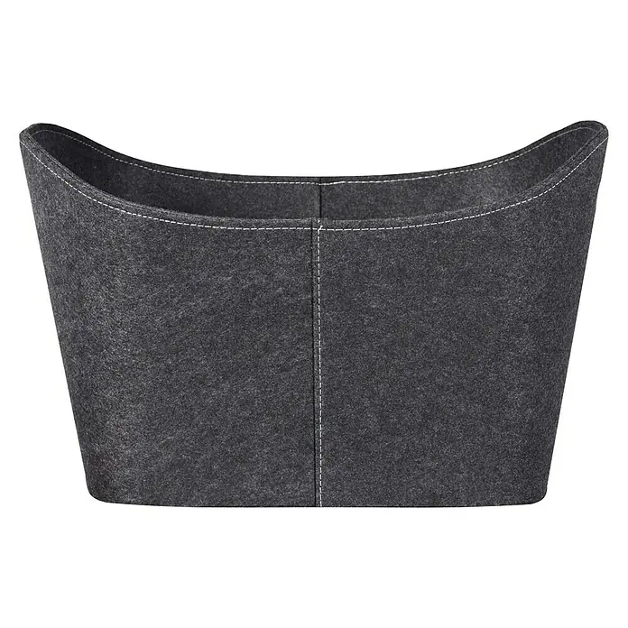 Firefix Filzkorb - 42 x 56 x 35 cm, Anthrazit - Grauer Filzkorb mit weißer Naht, ideal zur Aufbewahrung von Zeitschriften oder Spielzeug. Praktisch und stilvoll für jeden Raum.