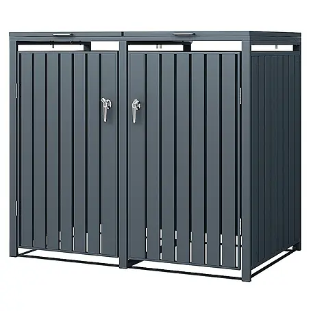 ML-Design  Mülltonnenbox Mülltonnencontainer mit Klappdeckel/Tür für 2 Tonne 120 oder 240 Liter