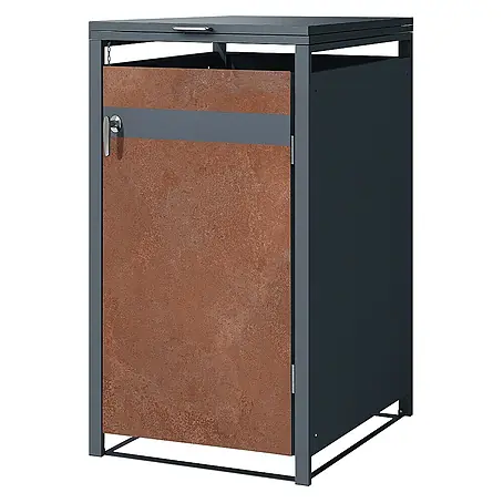 ML-Design  Mülltonnenbox Mülltonnencontainer mit Klappdeckel/Tür für 1 Tonne 120 oder 240 Liter