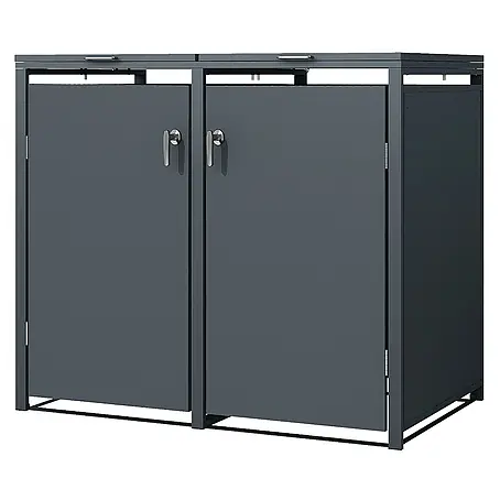 ML-Design  Mülltonnenbox Mülltonnencontainer mit Klappdeckel/Tür für 2 Tonne 120 oder 240 Liter