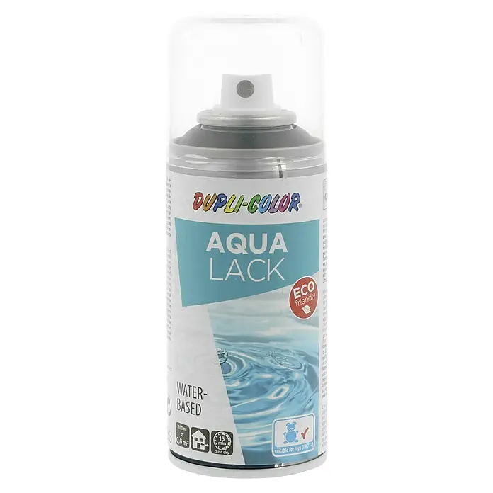 Dupli-Color Aqua Sprühlack Aqua Lack - Schwarz, Matt, 150 ml - Dupli-Color Aqua Lack Sprühfarbe auf Wasserbasis, umweltfreundlich und für Spielzeug geeignet. Ideal für vielfältige Anwendungen.