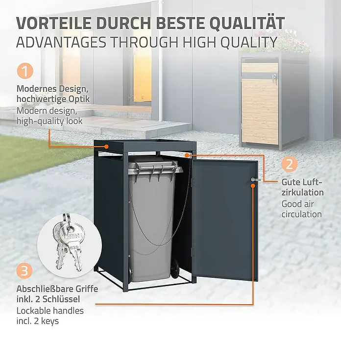 SULO Mülltrennsystem 120 L Mülleimer SULO Mülltonne grau SULO Mülltrennsystem 120 L Mülleimer SULO Mülltonne grau