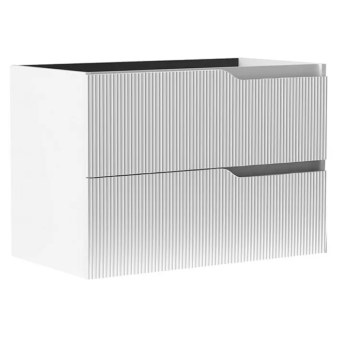 Futurbath Mueble de lavabo Marina - L x An x Al: 45 x 60 x 55 cm, Blanco, Melamina - Elegante aparador blanco con dos cajones, ideal para espacios modernos. El aparador ofrece un almacenamiento práctico y un diseño elegante.