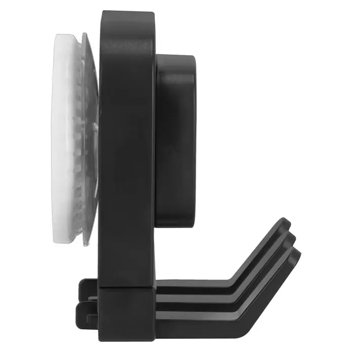 Venus Saugnapf-Haken Orsa - Schwarz, Belastbarkeit: 3 kg - Schwarzer Halter mit Clip, wahrscheinlich für die Lüftung im Auto, mit einem weißen Element.