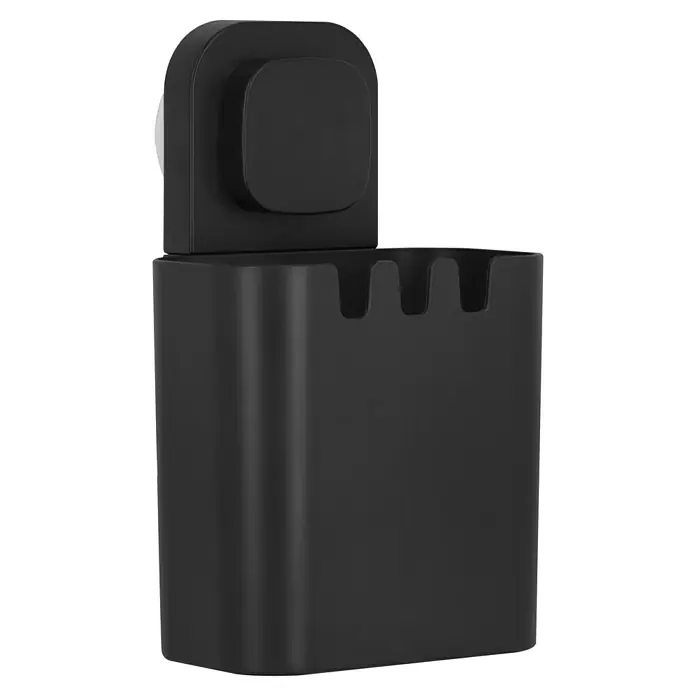 Venus Duschkorb Orsa - 8,7 x 10,7 x 17,5 cm, Schwarz - Schwarzer Zahnbürstenhalter mit Saugnapf zur einfachen Befestigung im Badezimmer. Praktisches Design für die Aufbewahrung von Zahnbürsten.