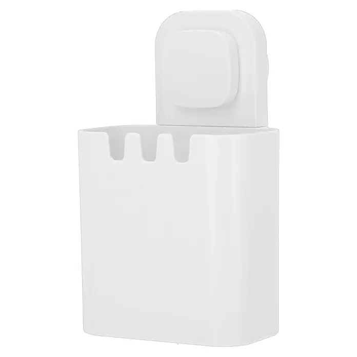 Venus Duschkorb Orsa - 8,7 x 10,7 x 17,5 cm, Weiß - Weiße elektronische Zahnbürstenhalterung mit Schloss-Design, minimalistisch und funktional für die Badezimmerorganisation.
