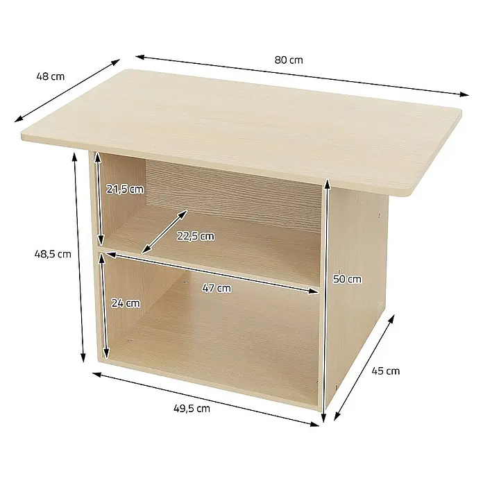 ECD Germany Kindertisch Krokodil Kindersitzgruppe 3tlg. 1x Tisch & 2x Stühle MDF - Verbundwerkstoff, Grün, Beige - Heller Holzschreibtisch mit Ablagefächern und den Maßen 80 cm Breite und 48 cm Tiefe. Praktisch und stilvoll für Ihr Büro.