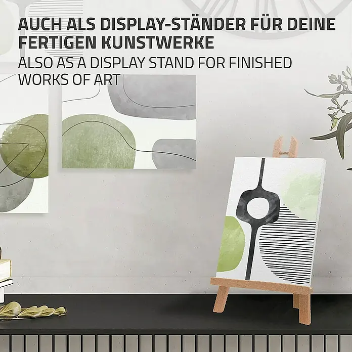 ECD Germany Zeichenstift-Set Tischstaffelei aus Holz klappbar mit H-Rahmen - Braun - Display-Ständer für Kunstwerke: Präsentieren Sie Ihre fertigen Kunstwerke stilvoll mit diesem Ständer.