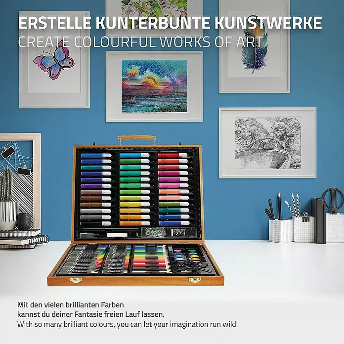 ECD Germany Zeichenstift-Set - Braun - Farbenfrohe Kunstwerke mit dem umfangreichen Malset erschaffen. Ideal für kreative Köpfe, die ihre Fantasie ausleben möchten.