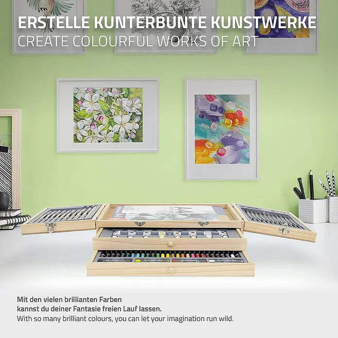 ECD Germany Zeichenstift-Set - Braun - Kreatives Malset mit vielen Farben für kunterbunte Kunstwerke und grenzenlose Fantasie.