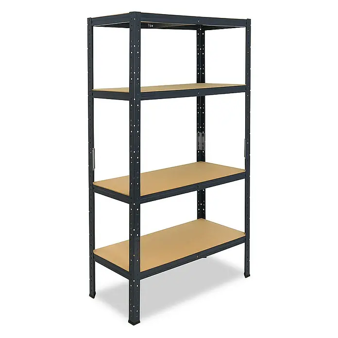 shelfplaza Schwerlastregal HOME - H x B x T: 180 x 120 x 60 cm, Traglast pro Boden: 175 kg, Stecken, anthrazit - Metallregal mit vier Holzregalböden. Das Regal ist stabil und bietet viel Stauraum für Keller, Garage oder Abstellraum.