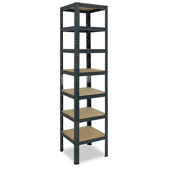 shelfplaza Schwerlastregal HOME - H x B x T: 230 x 60 x 60 cm, Traglast pro Boden: 175 kg, Stecken, anthrazit - Stabiles Metallregal mit fünf Regalböden zur optimalen Lagerung und Organisation von Gegenständen in Werkstatt, Keller oder Lagerraum.