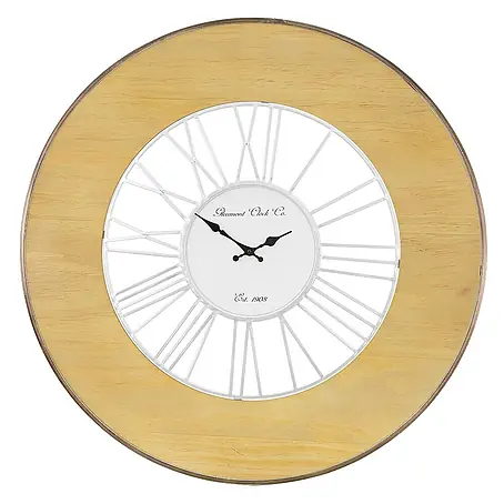 Womo_Design  Wanduhr Natur mit römische Ziffern ohne Tickgeräusche handgefertigt Hängeuhr