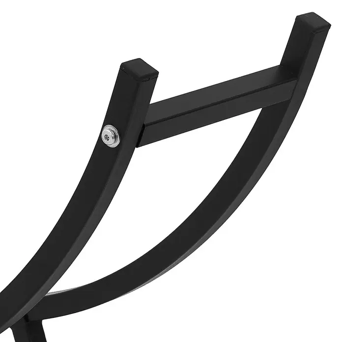 ML-Design Kaminholzregal Brennholzregal U-förmig für Kantholz aus pulverbeschichtetem Stahl -  - Detailansicht eines schwarzen Kaminholzregals aus Metall, das robust und funktional ist. Ideal zur Lagerung von Brennholz neben dem Kamin.