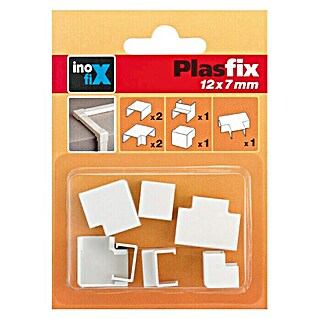 Inofix Plasfix Kit de accesorios para canaleta (Blanco, An x Al: 1,2 x 0,7 cm, 7 ud.)