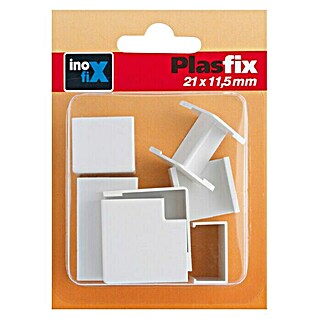 Inofix Plasfix Kit de accesorios para canaleta (Blanco, An x Al: 2,1 x 1,15 cm, 7 ud.)
