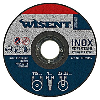 Wisent Trennscheibe Inox (Geeignet für: Edelstahl, Durchmesser Scheibe: 115 mm, Stärke Scheibe: 1 mm, 10 Stk.)