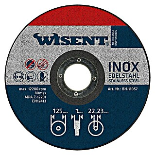 Wisent Trennscheibe Inox (Geeignet für: Edelstahl, Durchmesser Scheibe: 125 mm, Stärke Scheibe: 1 mm, 10 Stk.)