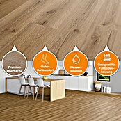 Vinylboden SPC Eiche Tobacco (Eiche Tobacco, Landhausdiele, 1 220 x 182 x 3,5 mm) | BAUHAUS