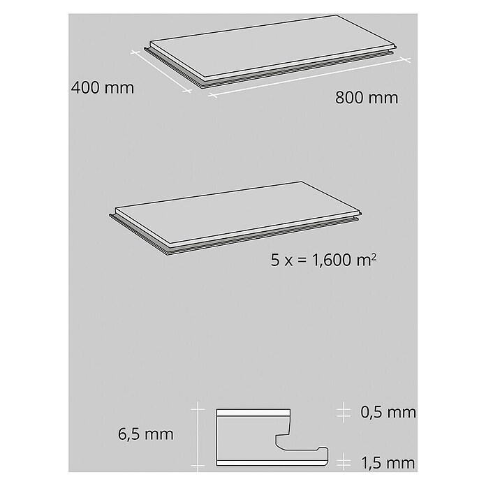 b!design Vinylvloer SPC Avelino (Portofino, Tegel, 800 x 400 x 6,5 mm) | BAUHAUS