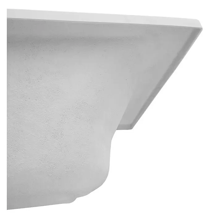 Calmwaters Badewanne Modern Curved - Sanitäracryl, Weiß - Nahaufnahme eines weißen Waschbeckens mit rauer Textur, das modernes Design und hochwertige Verarbeitung vereint.