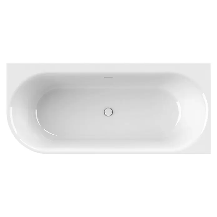 Calmwaters Freistehende Badewanne Seamless Comfort - Sanitäracryl, Weiß - Draufsicht einer Badewanne aus Sanitäracryl, die ein elegantes und minimalistisches Design für moderne Badezimmer verkörpert.