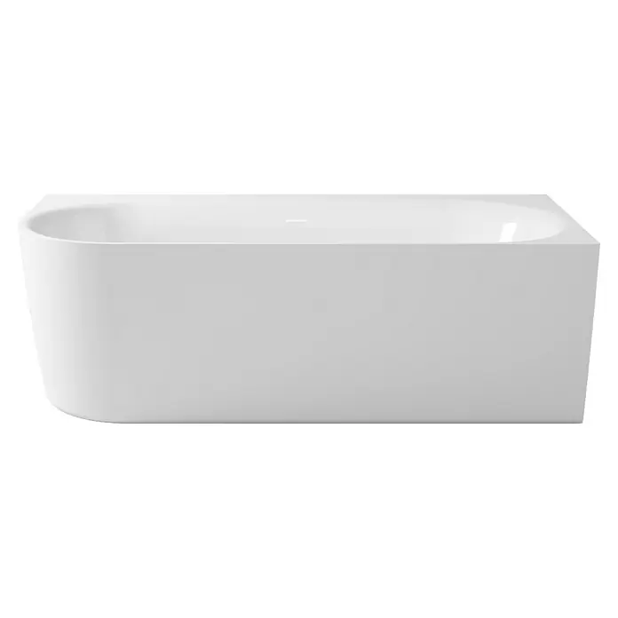 Calmwaters Freistehende Badewanne Seamless Comfort - Sanitäracryl, Weiß - Ein geräumiger, weißer Rechteck-Badewanne mit abgerundeten Ecken, perfekt für entspannende Bäder und stilvolle Badezimmer.