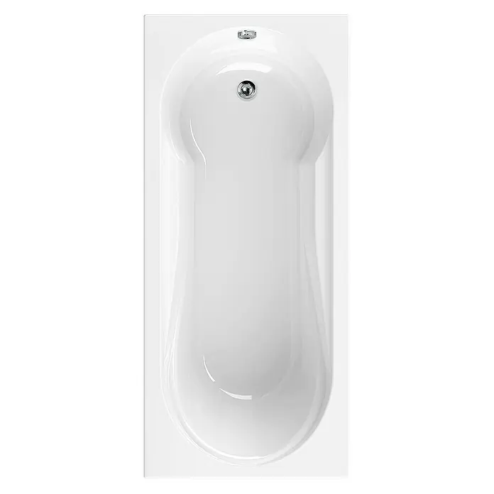 Calmwaters Badewanne Modern Small 2 - Sanitäracryl, Weiß - Ein hochaufragendes Bild einer schlichten, weißen Badewanne, die ein Gefühl von Sauberkeit und Komfort vermittelt. Perfekt für ein entspannendes Bad.