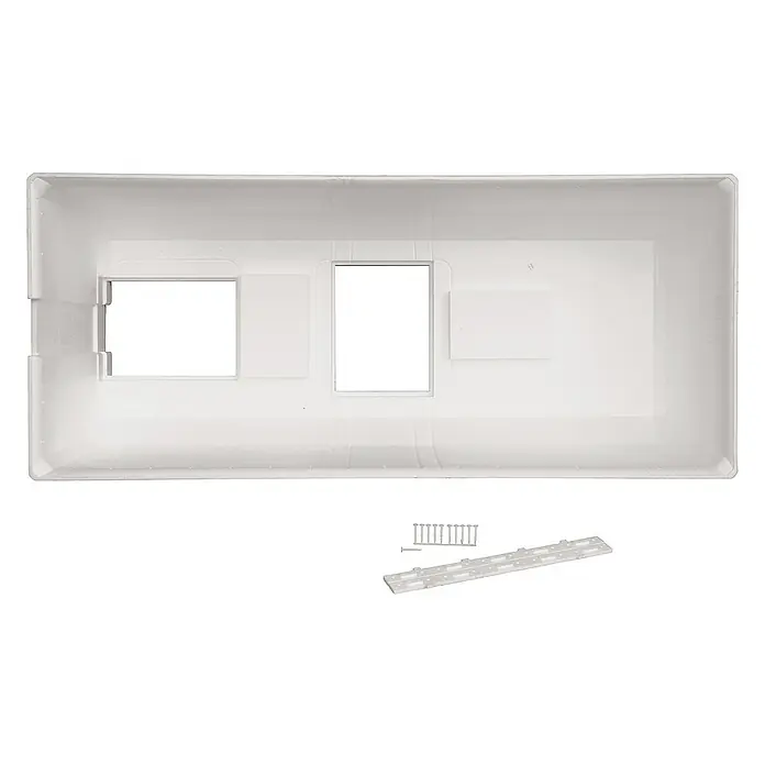 Calmwaters Badewanne Modern Small 2 - Sanitäracryl, Weiß - Produktfoto einer weißen Lichtwanne mit Zubehör, geeignet für eine optimale Ausleuchtung. Ideal für professionelle Anwendungen.