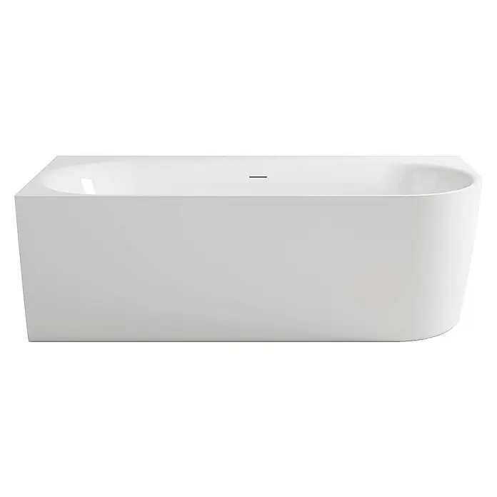 Calmwaters Freistehende Badewanne Seamless Comfort - Sanitäracryl, Weiß - Ein schlichtes, modernes weißes Bad. Die klare Linienführung und das minimalistische Design machen sie zu einem Blickfang im Bad.