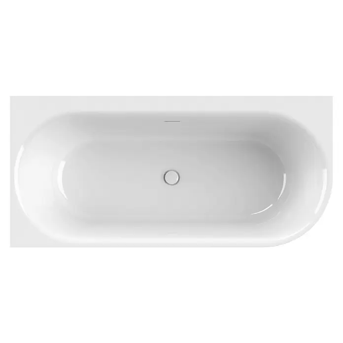 Calmwaters Freistehende Badewanne Seamless Comfort - Sanitäracryl, Weiß - Das Bild zeigt eine elegante, freistehende Badewanne in Weiß. Die ovale Form und das minimalistische Design verleihen jedem Badezimmer einen Hauch von Luxus.