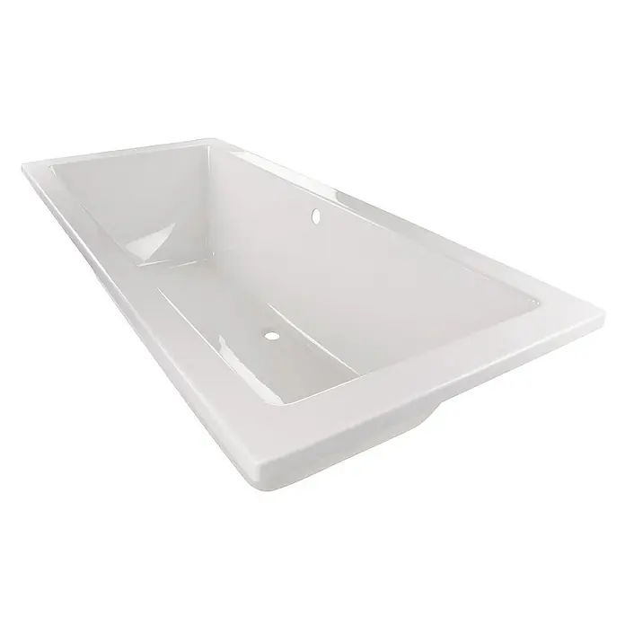 Calmwaters Badewanne Modern Square 2 - Sanitäracryl, Weiß - Nahaufnahme einer weißen Badewanne. Die glänzende Oberfläche und die klare Formgebung der Badewanne sind gut sichtbar.