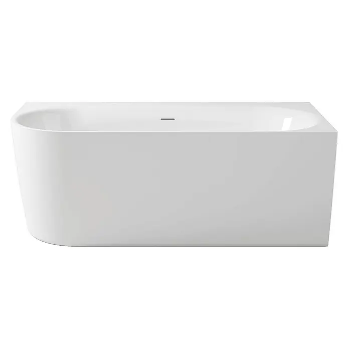 Calmwaters Freistehende Badewanne Seamless Comfort - Sanitäracryl, Weiß - Ein weißes, rechteckiges Badezimmer mit abgerundeten Ecken und einer glänzenden Oberfläche für entspannende Momente im Bad.