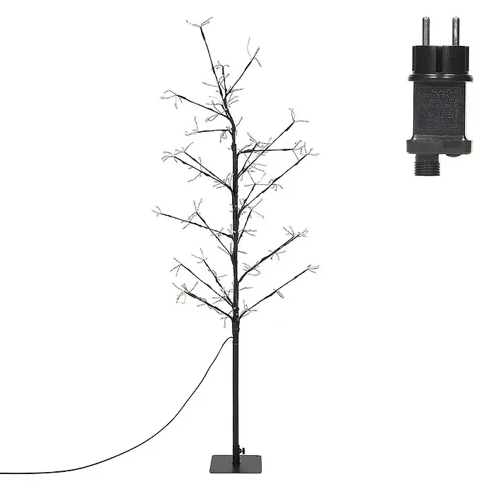 ECD Germany Künstlicher Weihnachtsbaum Leuchtbaum mit 240 LEDs inkl. Timer für Innen & Außen IP44 Warmweiß - Black, LED-Beleuchtung - LED-Dekobaum mit filigranen Ästen und warmweißem Licht, inklusive passendem Stecker für eine stimmungsvolle Beleuchtung.