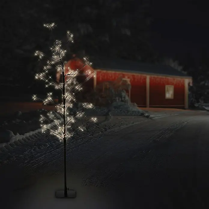 ECD Germany Künstlicher Weihnachtsbaum Leuchtbaum mit 240 LEDs inkl. Timer für Innen & Außen IP44 Warmweiß - Black, LED-Beleuchtung - Dekorativer LED-Baum mit warmweißen Lichtern für eine stimmungsvolle Beleuchtung im Innen- und Außenbereich. Perfekt für die Winterdekoration.