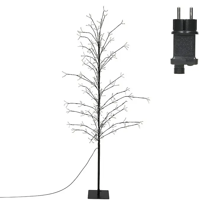 ECD Germany Künstlicher Weihnachtsbaum Leuchtbaum mit 480 LEDs inkl. Timer für Innen & Außen IP44 Warmweiß - Höhe: 180 cm, Black, LED-Beleuchtung - Schwarzer dekorativer LED-Baum mit einem dezenten Leuchten, ideal für eine stimmungsvolle Innenraumbeleuchtung und festliche Dekoration.