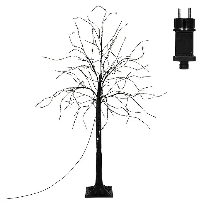 ECD Germany Künstlicher Weihnachtsbaum Leuchtbaum mit 480 LEDsfür Innen & AußenWarmweiß - Höhe: 120 cm, Black, LED-Beleuchtung - Schwarzer LED-Bäumchen-Leuchtbaum für den Innenbereich mit Netzstecker, dekorative Zimmerbeleuchtung.
