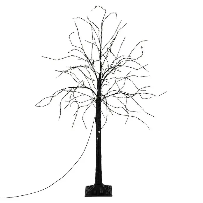 ECD Germany Künstlicher Weihnachtsbaum Leuchtbaum mit 480 LEDsfür Innen & AußenWarmweiß - Höhe: 120 cm, Black, LED-Beleuchtung - Schwarzer LED-Baum mit zarten Zweigen und warmweißen Lichtern, ideal für eine stimmungsvolle Dekoration im Innenbereich.