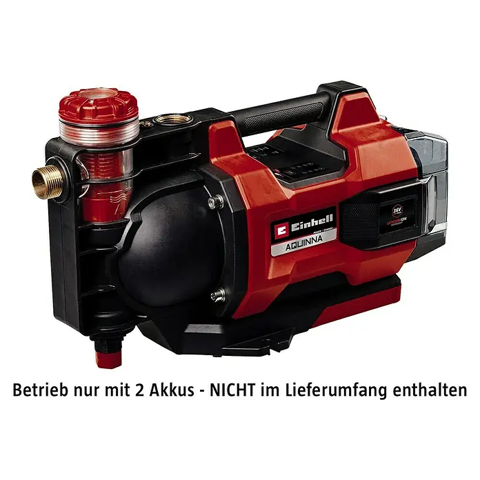 Einhell Power X-Change 18V Akku-Gartenpumpe Aquinna 36/38 F LED Automatic - 18 V, Li-Ionen, Ohne Akku, Max. Fördermenge: 3.800 l/h - Einhell Akku-Gartenpumpe AQUINNA mit Akku. Diese Pumpe ist ideal zum Bewässern des Gartens und zum Fördern von Wasser.