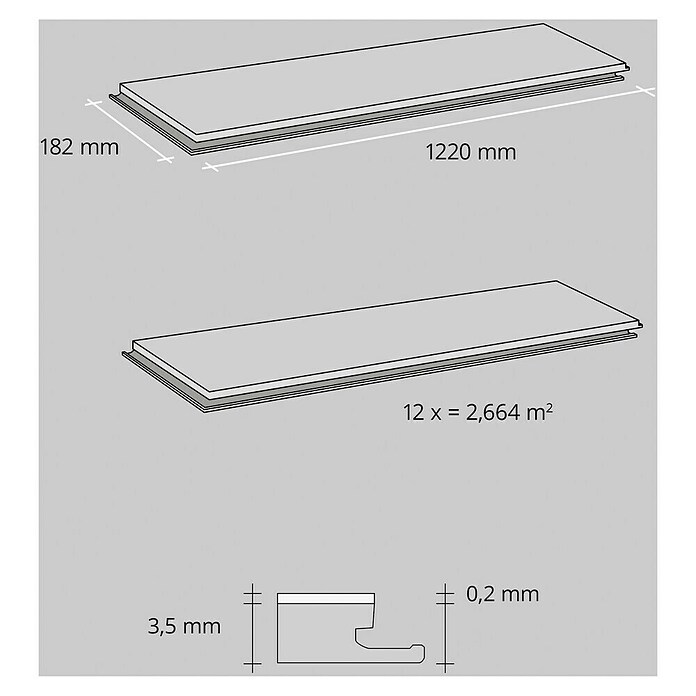 b!design Vinylvloer SPC Eiken Polaris (Eiche Polaris, Planken, 1.220 x 182 x 3,5 mm) | BAUHAUS
