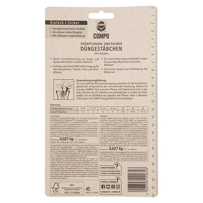 DUENGESTAEBCHEN     GRUENPFL.  30 STUECKCOMPO