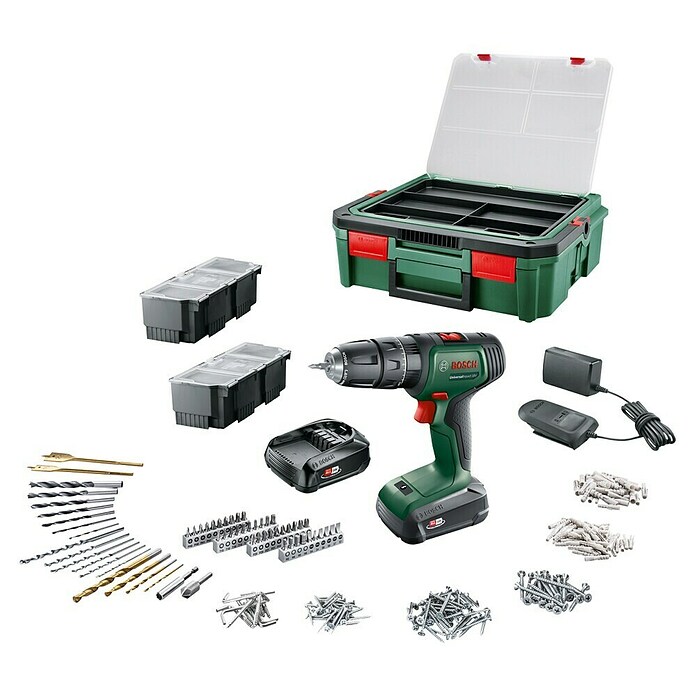 Bosch Power for All 18V Akkuschrauber 18V 2x1.5Ah + 241tlg. (18 V, 2 Akkus, 1,5 Ah, 241 -tlg.) | BAUHAUS