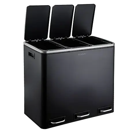 Floordirekt  Standard Mülleimer Felix 3 x 18 L Schwarz