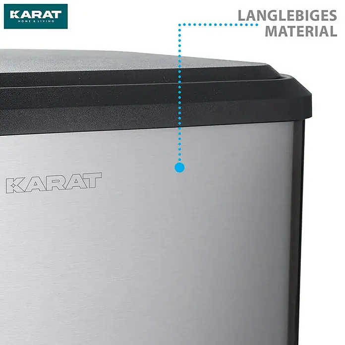 Floordirekt Standard Mülleimer Jack 30 L Edelstahl - 30 l, Edelstahl, Edelstahl - Detailaufnahme eines Karat Home & Living Produkts, das langlebiges Material und hochwertige Verarbeitung zeigt.