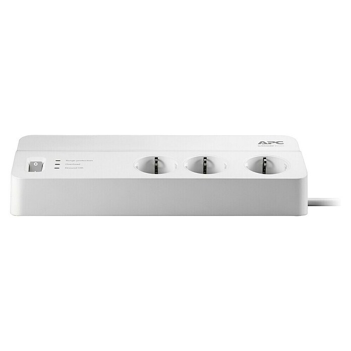 Schneider Electric Base de enchufe múltiple protectora (x 6, Blanco, Longitud del cable: 2 m, Con interruptor) | BAUHAUS