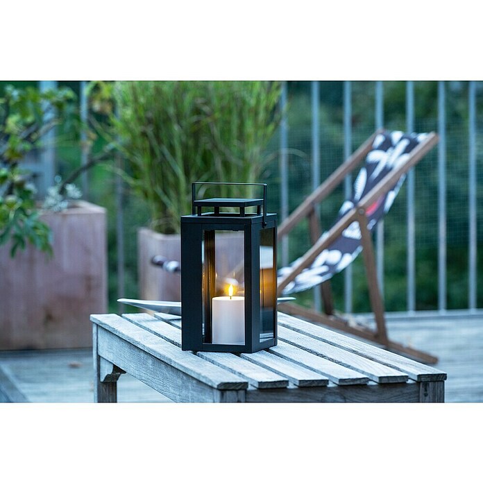 LED-Laterne Lucido (15 x 15 x 31 cm, Schwarz) | BAUHAUS
