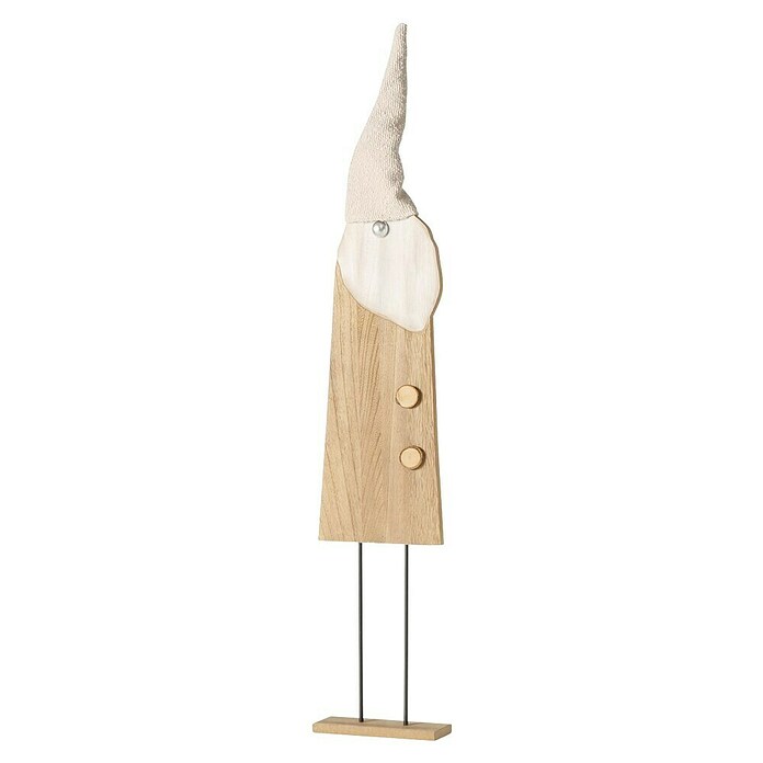 Boltze Dekofigur Gomas (L x B x H: 16 x 8 x 90 cm, Holz, Zwerg, Beige) | BAUHAUS