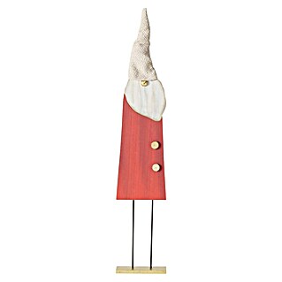 Boltze Dekofigur Gomas (L x B x H: 17 x 6,5 x 90 cm, Holz, Zwerg, Rot)